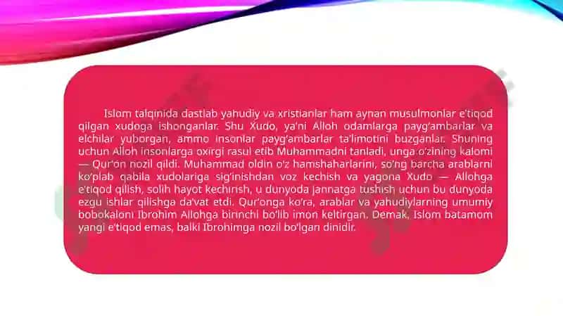 Islomdinining paydobo`lishi 3