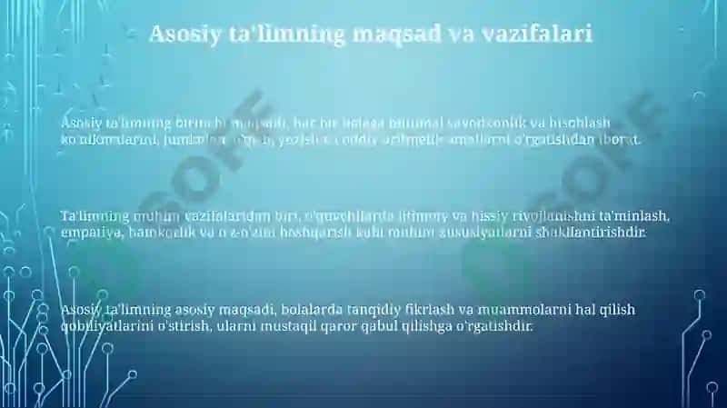 Boshlang'ich talimning maqsad va vazifalari 3