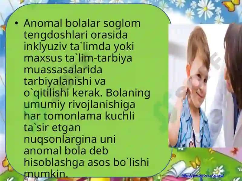 ALOXIDA YORDAMGA MUXTOJ - ANOMAL BOLALARNING TURLI XIL TOIFALARI USTIDA ISH OLIB BORILADI 3