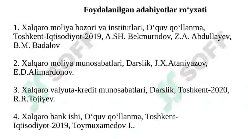 Xalqarobank ishi nazariyasi va amaliyoti 3