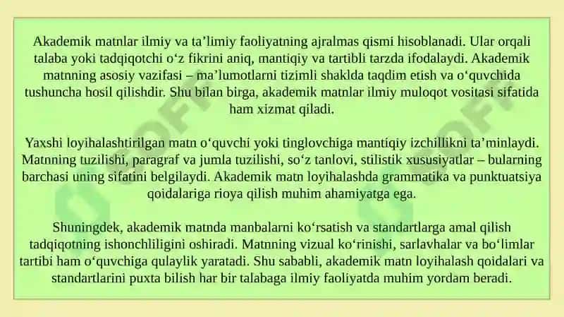 Akademik matinni loyihalash qoidalari va standartlari 3