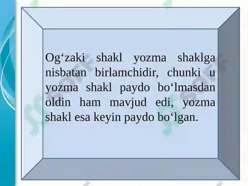 O‘zbek tilida og‘zaki va yozma adabiy nutq me’yorlari 3