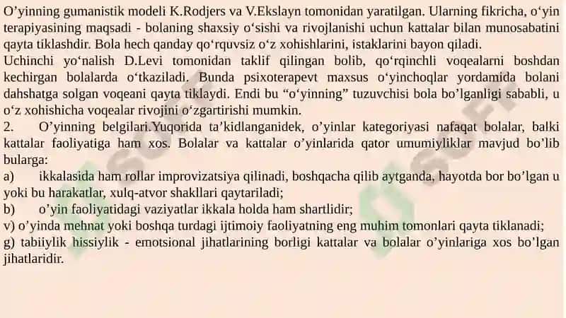 Guruhga psixoanalitik yondashuv va Psixodramma. 3