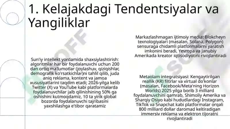 Kelajakdagi Tendentsiyalar va Yangiliklar 3