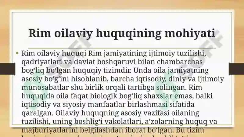 Rim huquqida oilaviy huquqiy munosabatlar 3