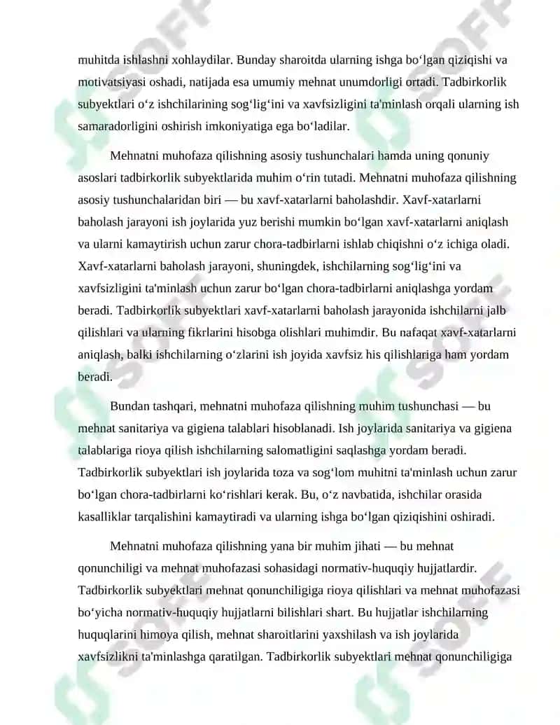 Tadbirkorlik subyektlarida mehnatni muhofaza qilish 3
