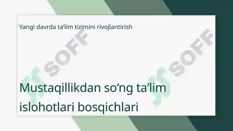 O‘zbekistonda talim sohasida amalga oshirilgan islohotlar 3