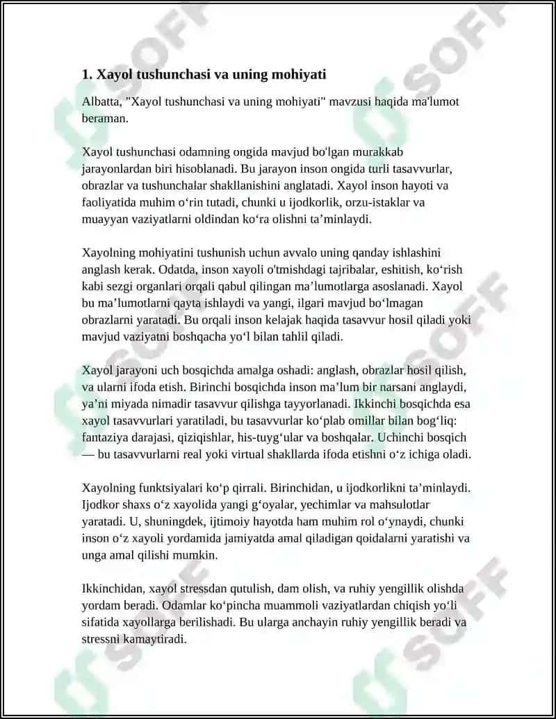 Xayol tushunchasi va uning mohiyati 3