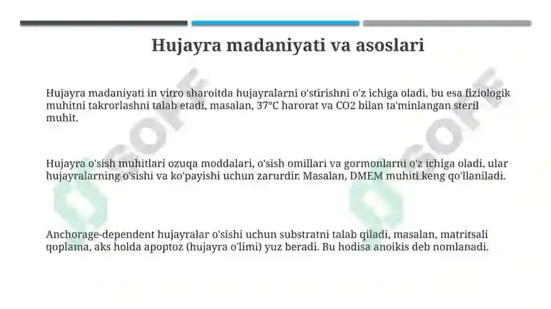 Hujayra muhandisligidagi texnologik jarayonlar 3
