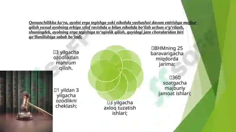 Ayolni erga tegishga majbur qilish yoki uning ergategishigato’sqinlikqilish 3