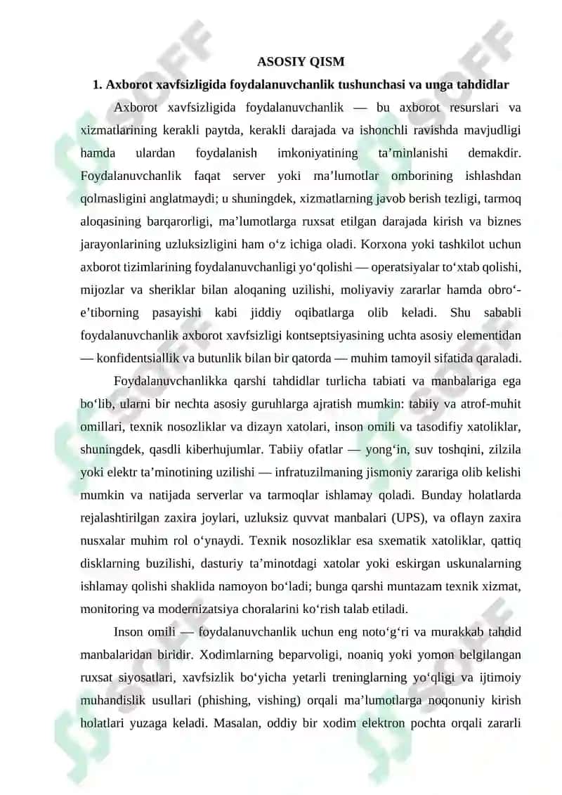 Axborotni foydalanuvchanligini ta'minlashda antivirus, IDS, IPS, TE vositalarining oʻrni 3