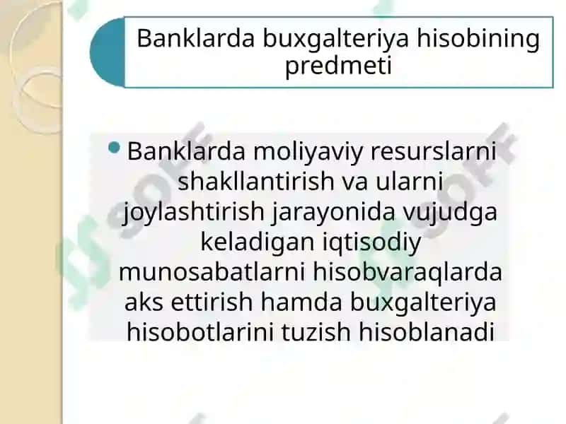 Banklar da buxgalteriya hisobini tashkil qilish asoslari 3