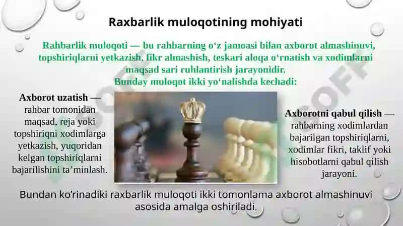 Raxbarlikning xususiyatlari 3