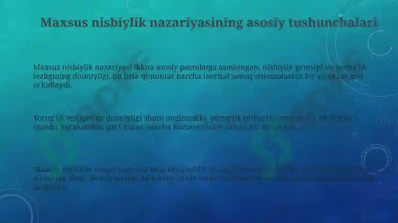 Maxsus nisbiylik nazariyasi 3
