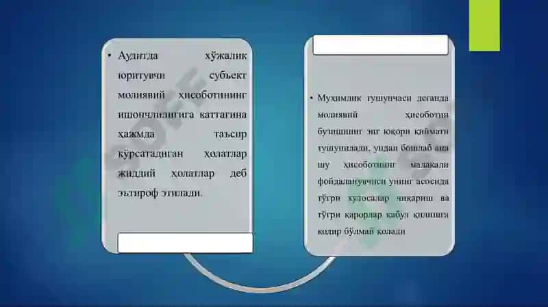 АУДИТОРЛИК ТЕКШИРУВИДА МУҲИМЛИК ВА РИСК 3