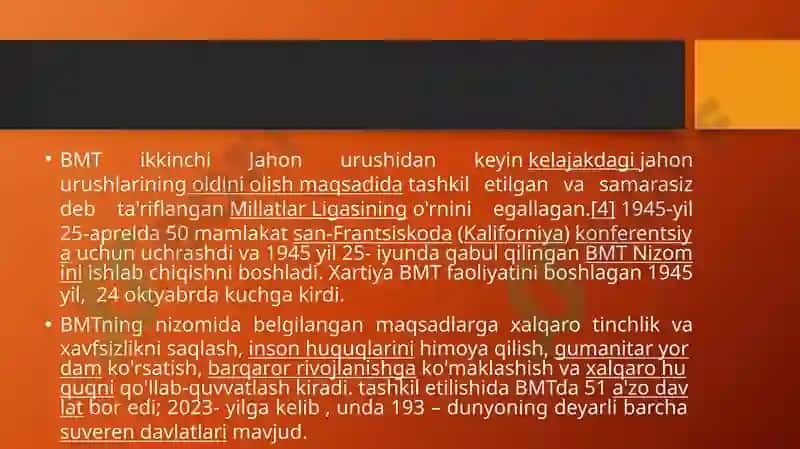 BMT ning qurоlsizlanish va хalqarо хavfsizlik uchun kurashi 3