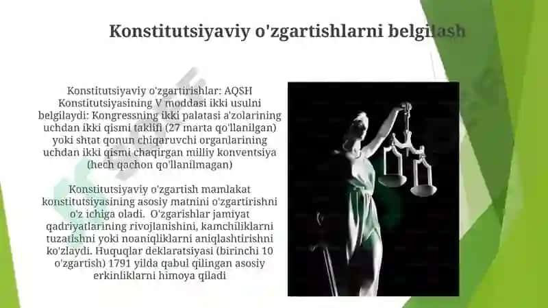 Konstitutsiyaga oʼzgartirish va qoʼshimchalar kiritish tushunchasi va tartibi 3
