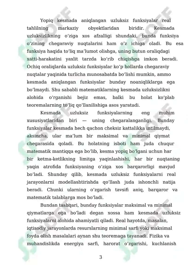 Kesmada Uzluksiz Funksiyalarning Xossalari 3