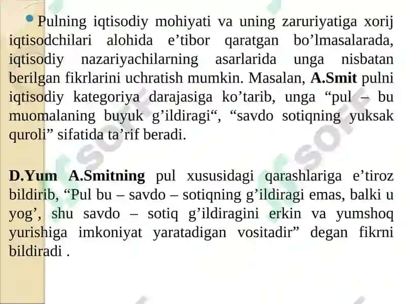 Pulning paydo bo‘lishi, zarurligi va funksiyalari 3