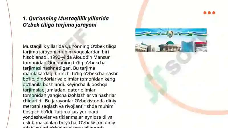 Qurʼonning Mustaqillik yillarida Oʻzbek tiliga tarjima qilinishi va tafsirlari 3