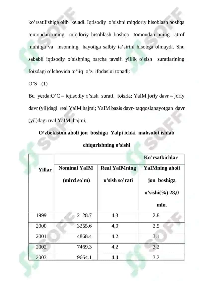 Iqtisodiy o'sishning mohiyati asosiy tavsifnomasi va modeli 3