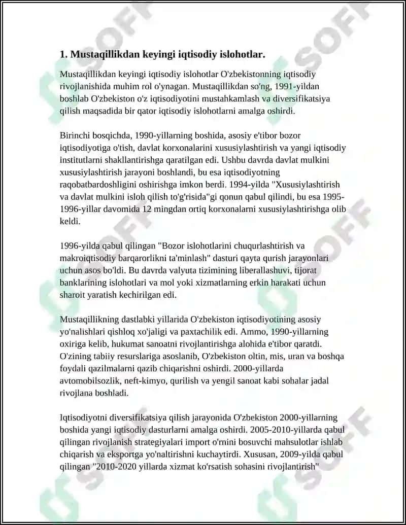 O'ZBEKISTONNING JAHON HAMJAMIYATIGA KIRIB BKRISHI VA TASHQI IQTISODIY FAOLIYATINING ASOSIY YO'NALISHLARI 3