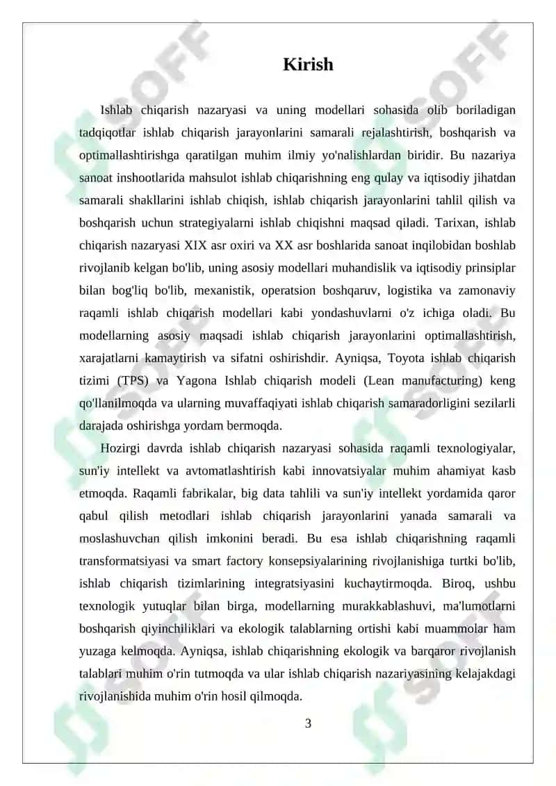 Ishlab chiqarish nazaryasi va uning modellari 3