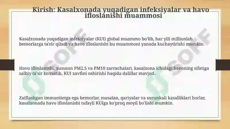 Kasalxonada yuqadigan infeksiyalar va havo ifloslanishi muammosi 3