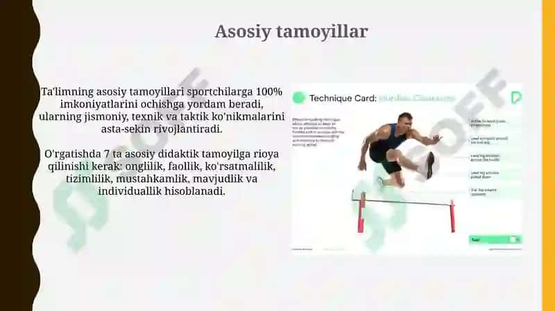Yengilatletika turlari texnikasini o'rgatish 3