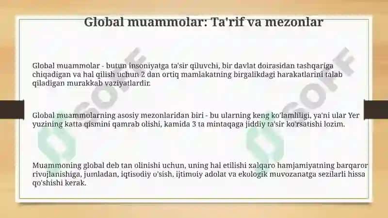 Global muammolar 3
