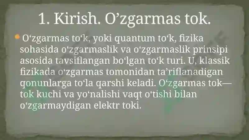 O’ZGARMAS TOK ELEKTR ZANJIRINI HISOBLASH 3