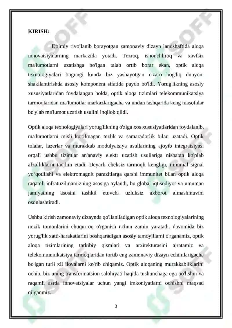 Zamonaviy loyihalashda qoʻllaniladigan optik aloqa texnologiyalar 3