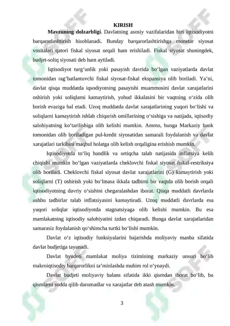 BYUDJET TAQCHILLIGI (DEFITSITI) VA ORTIQCHALIGI (PROFITSITI) TARKIBI VA SIKLIK KAMOMAD 3