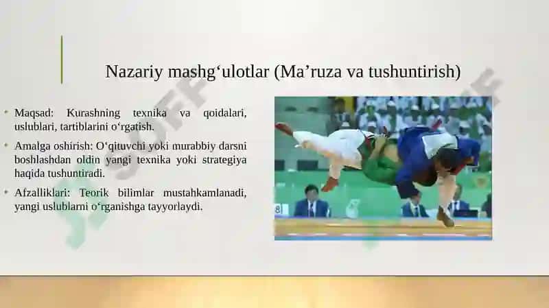 Mashgʻulot o'tishning formalari, kurash darsi 3