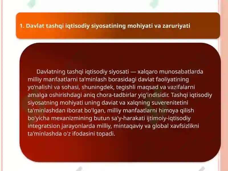 DAVLATNING TASHQI IQTISODIY SIYOSATI VA TASHQI IQTISODIY FAOLIYATNI TARTIBGA SOLISH 3