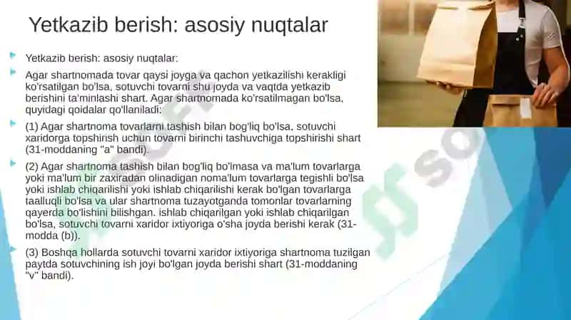 Sotuvchivaxaridorning majburiyatlari va ikkala si umumiy qoidalar 3