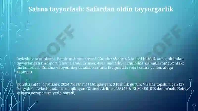 Kunduzgi sayrni tashkil etilishini kuzatish 3