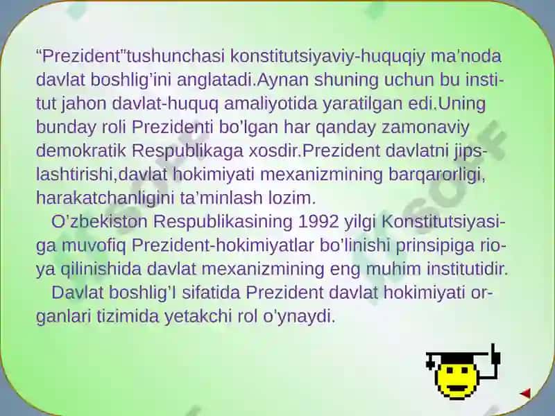 Prezidentlik institutining joriyetilishi 3