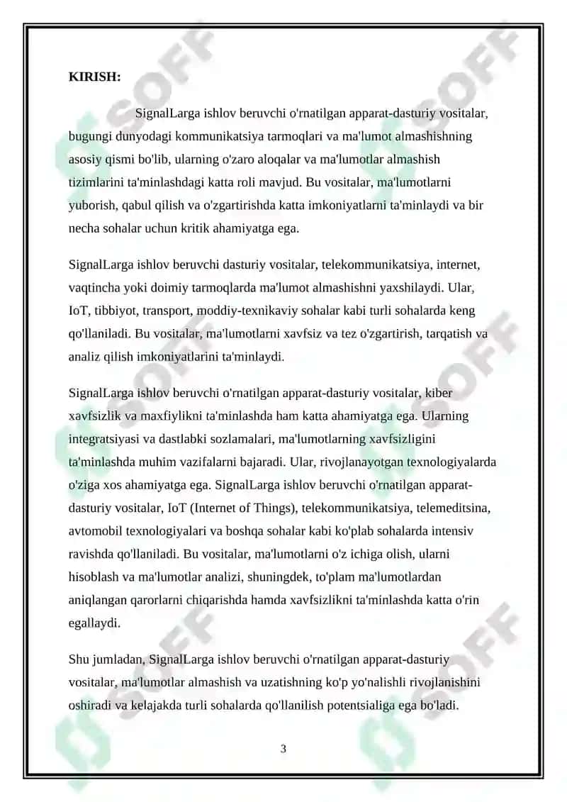 SIGNALLARGA ISHLOV BERUVCHI O‘RNATILGAN APPARAT-DASTURIY VOSITALAR 3