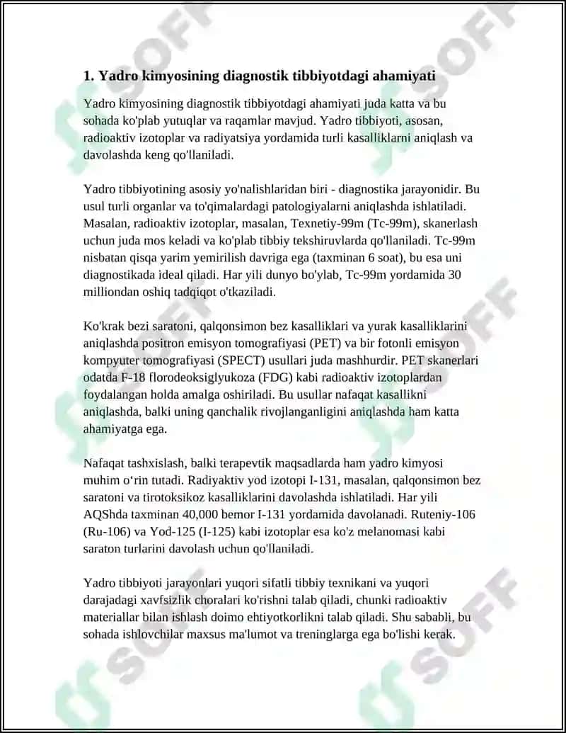 Yadro Kimyosining Tibbiyotdagi O‘rni 3