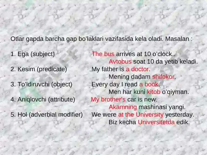 INGLIZ VA O’ZBEK TILLARI GRAMMATIKASINI QIYOSLAB O’RGANISH 3