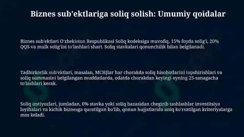 Biznes sub'ektlariga soliq solish 3