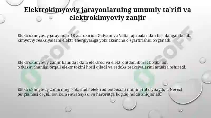 Elektrokimyoviy jarayonlar 3