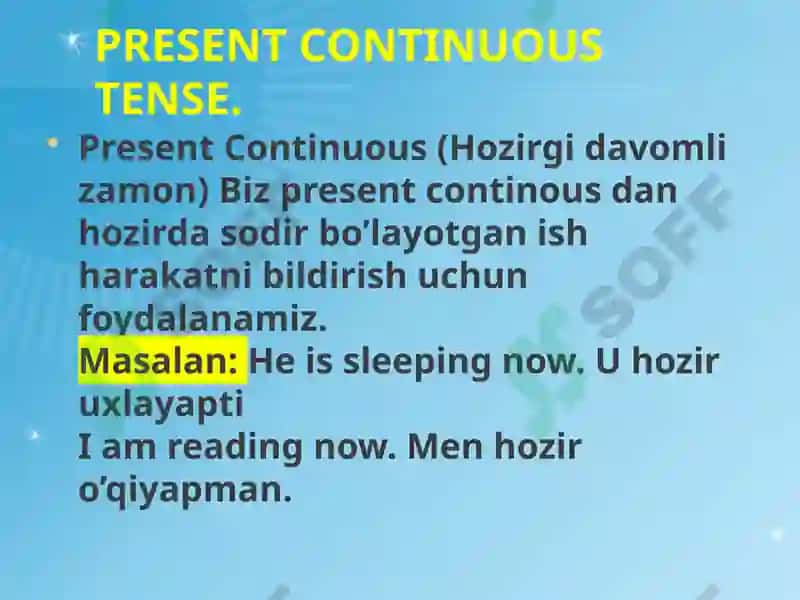 Present Continuous Tense 3