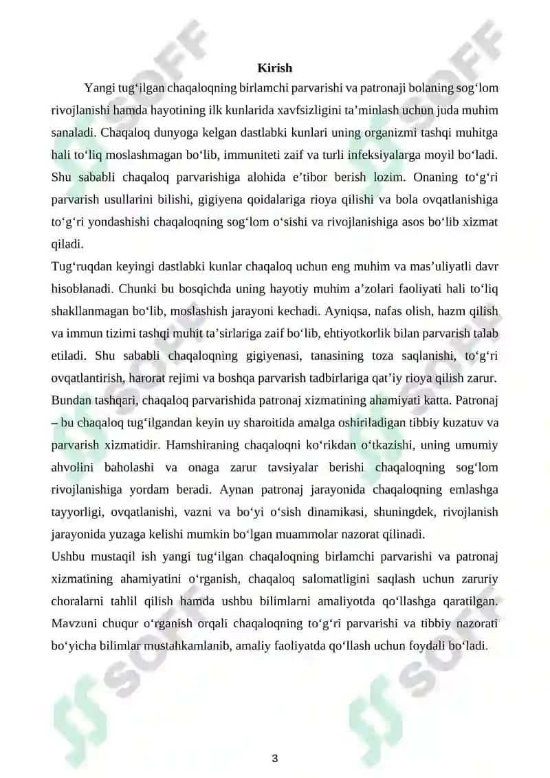BOLALAR KASALLIKLARI PROPEDEVTIKASI FANIDAN KALENDAR TEMATIK REJA 3