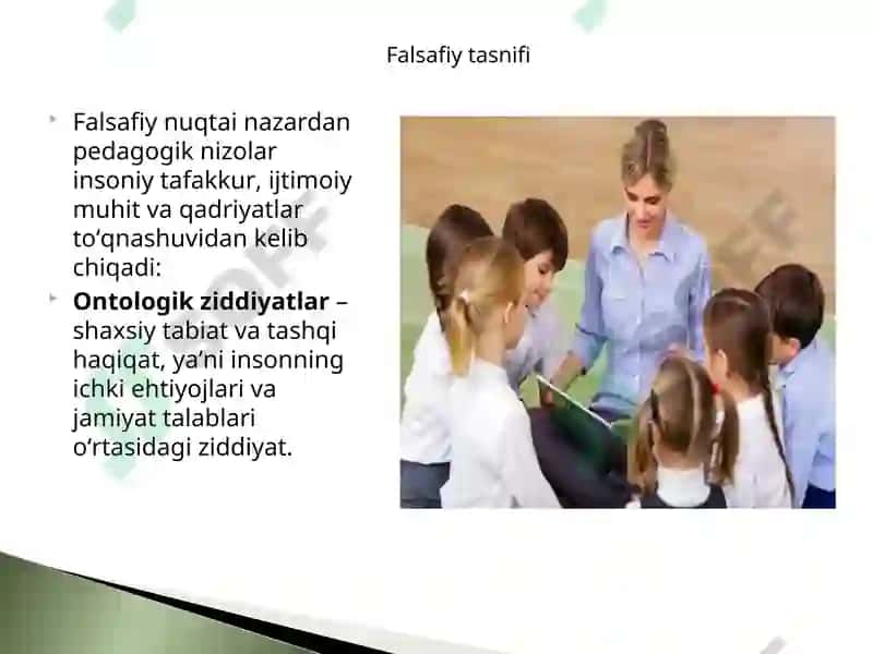 Pedogogik nizolar va ziddiyatlarning falsafiy, pedagogik-psihologik tasnifi. 3