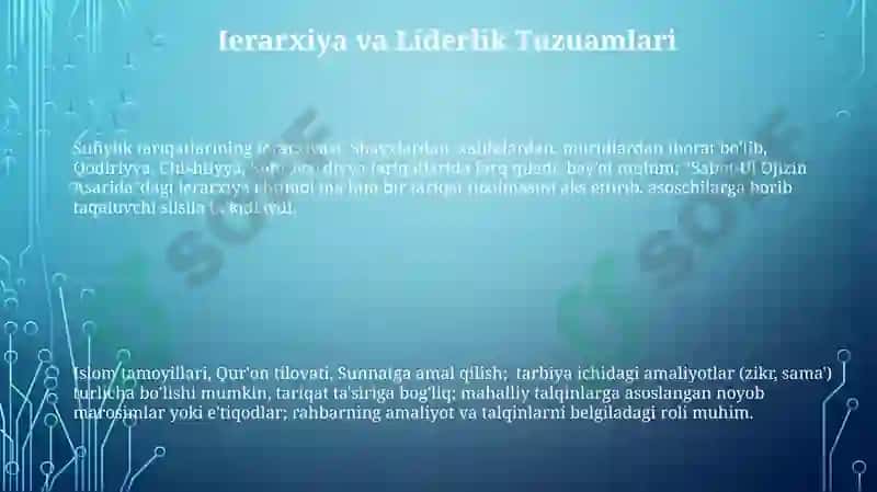 Sabot-ul ojizin asarida e'tiqod masalalari, Tariqatlar silsilsasi mavzusiga taqdimot tayyorlash 3