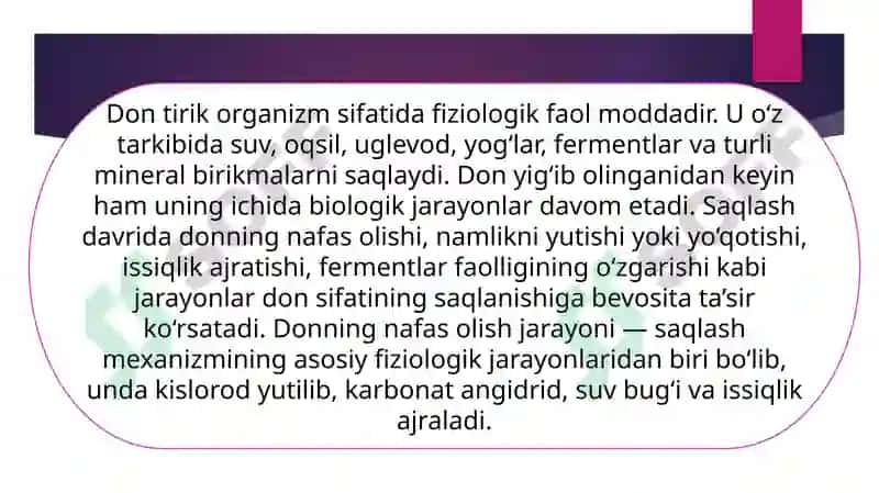 Donni saqlashda kechadigan fiziologik jarayonlar 3