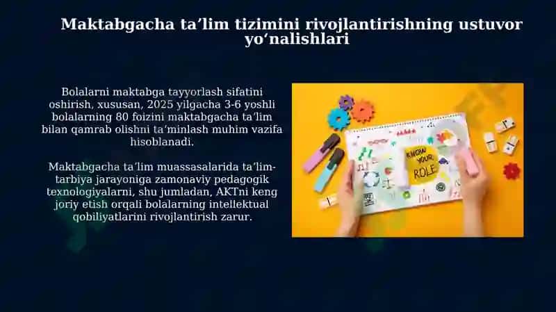 Maktabgacha taʼlim tizimini rivojlantirishning ustuvor yoʻnalishlari 3