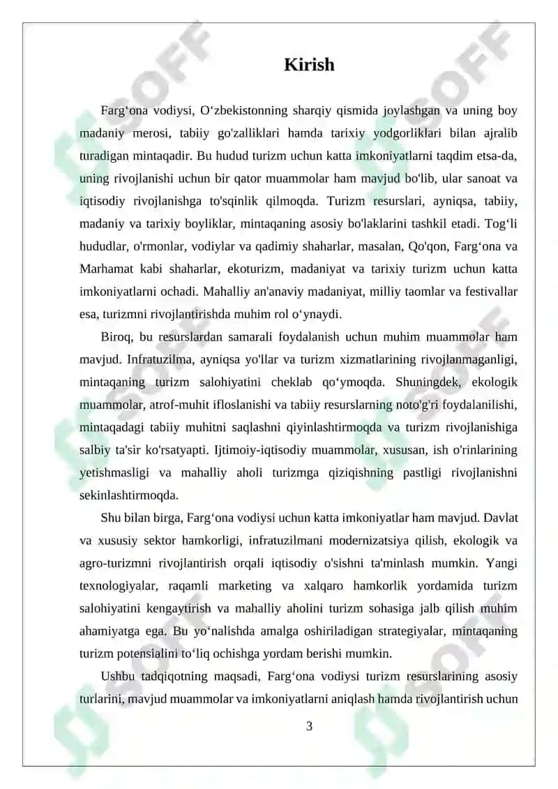 FARGONA VODIYSI TURIZM RESURSLARI MUAMMOLAR VA IMKONIYATLARI 3